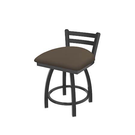 Holland Bar Stool Co 18" Low Back Swivel Vanity Stool, Pewter Finish, Canter Earth Seat 41118PW006